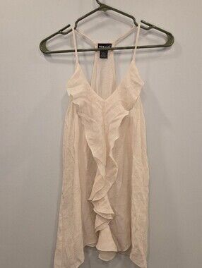 Wet Seal Cream Ruffle Top Size S